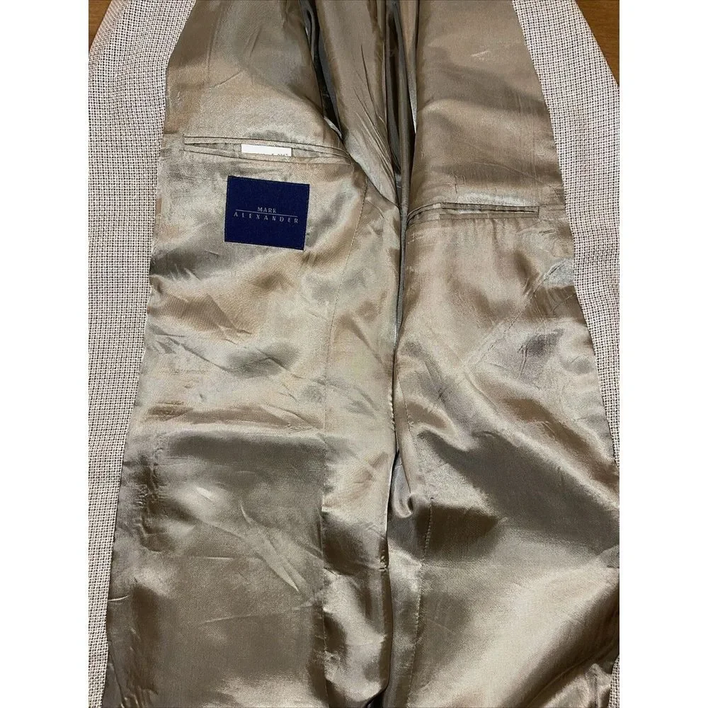 Mark Alexander Sports Coat Men 42R Beige 54% Silk 46%‎ Wool Canada